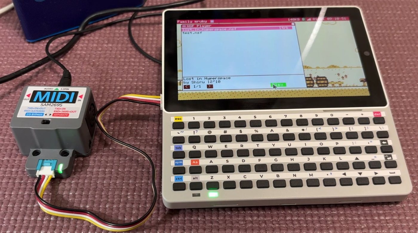A Tab5 playing an SMF through an M5Stack Unit MIDI