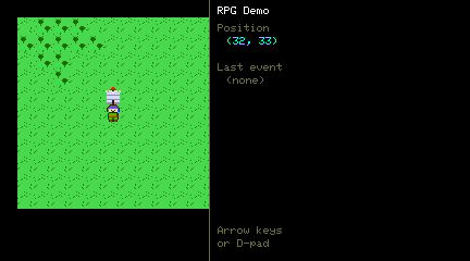 The RPG demo running on a Tab5