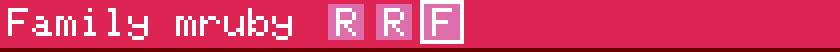 The left of the menu bar, enlarged: the title, then three small squares, the last with a white border